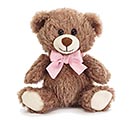7&quot; SOFT WAVY FUR BEAR WITH PINK BOW