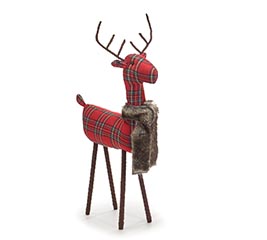 plaid stuffed reindeer