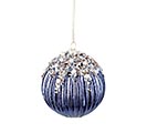 BLUE GLASS ORNAMENT WITH SEQUINS