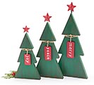RUSTIC GREEN CHRISTMAS TREES WITH TAGS