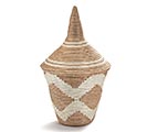 9&quot; SISAL PEACE BASKET WITH LID