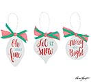 WHIMSICAL MESSAGE CHRISTMAS ORNAMENTS