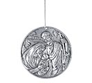 HOLY FAMILY SILVER CARVED DISC ORNAMENT