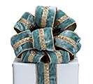 #40 BLUE VELVET RIBBON WITH GOLD ACCENTS