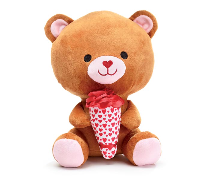 teddy bear holding flowers