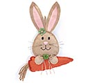 HANGING BURLAP BUNNY HEAD WITH CARROT