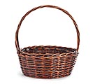 14&quot; DARK STAIN BASKET WITH HANDLE CASE