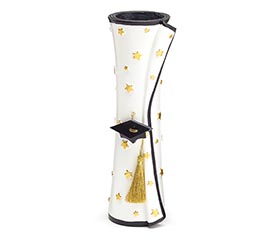 GRADUATION DIPLOMA SHAPE VASE