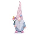 PINK AND GRAY GNOME HOLDING TULIPS