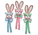 HANGING FUR BUNNY HEADS WITH HATS