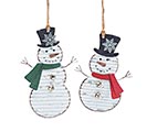RED  GREEN SCARF SNOWMAN ORNAMENTS