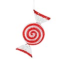 GLASS PEPPERMINT CANDY ORNAMENT