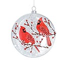 ORNAMENT RED CARDINALS ON BERRY LIMBS