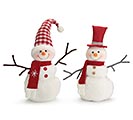WHITE PLUSH SNOWMEN WITH HAT AND SCARF