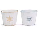 Related Product Image for 6&quot; SILVER  GOLD SNOWFLAKE POT COVER 