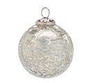 SILVER TEXTURED GLASS ORNAMENT GIFT SET