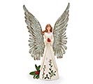 CARDINAL HOLLY ANGEL FIGURINE