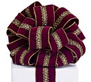 #40 DARK RED VELVET RIBBON W/GOLD CENTER