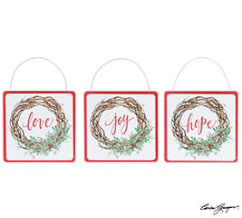 JOY LOVE  HOPE ORNAMENT ASSORTMENT