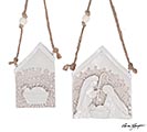 HOLY FAMILY LACE BACKGROUND ORNAMENT
