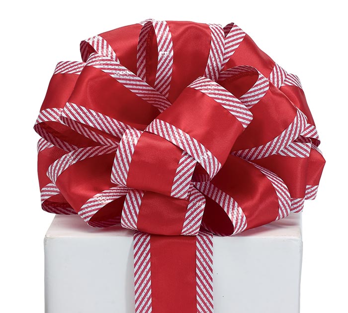 Candy Cane Stripes in Red and Green on 7/8 satin ribbon