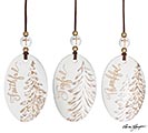 OVAL SHAPE GOLD MESSAGE TREE ORNAMENTS
