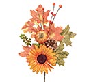 FALL LEAVES WITH SUNFLOWER AND PUMPKIN