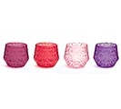 SMALL GLASS GEOMETRIC VASE ASTD COLORS