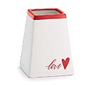 WHITE SQUARE WITH LOVE MESSAGE VASE