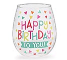STEMLESS WINE GLASS HAPPY BIRTHDAY