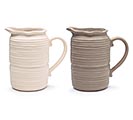 HANDCRAFTED RIBBED CERAMIC PITCHER