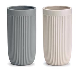 VERTICAL RIBBED CERAMIC VASE