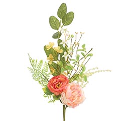 FLORAL SPRAY PEACH AND MAUVE FLOWERS