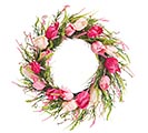 PINK TULIPS AND GREENERY WREATH