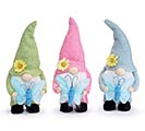 3 ASSORTED COLORS GNOMES WITH BUTTERFLY