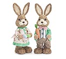SISAL BUNNY COUPLE WITH EGGS AND CARROTS