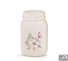 FROSTED FLORAL PINT MASON JAR