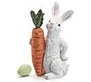 WHITE RABBIT WITH CARROT FIGURINE