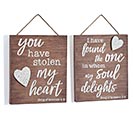 EMBOSSED HEART BIBLE VERSE WALL SIGN AST