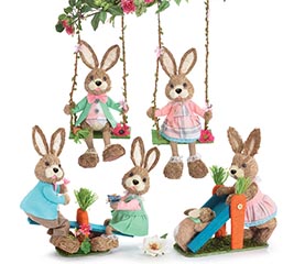 Astd Mango Wood Natural Bunny Sitters