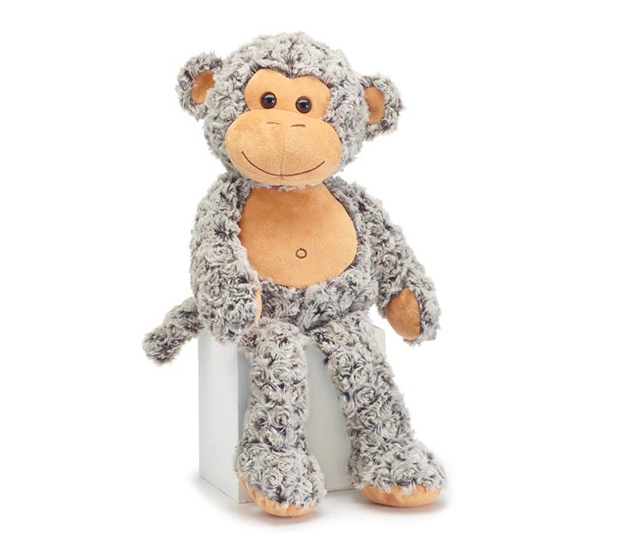 Monkey Embroidered Plush Easter Basket