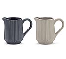 SOLID GRAY OR BLUE RIBBED PITCHERS