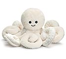 PLUSH WHITE OCTOPUS WITH CURLING ARMS