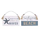 ASSORTED BEACH SIGNS WITH TASSELS
