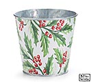 4&quot; TIN POT COVER WITH HOLLY