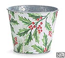 6&quot; TIN POT COVER WITH HOLLY