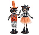 STANDING BOY AND GIRL HALLOWEEN CATS