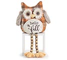 SHELF SITTER OWL WITH HELLO FALL MESSAGE