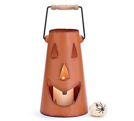 LG ORANGE JACK-O-LANTERN CANDLEHOLDER