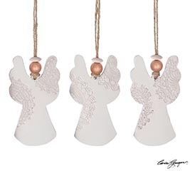 LACE IMPRINT ANGELS RESIN ORNAMENTS